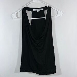 Diane Von Furstenburg Black Racerback Top Size Small